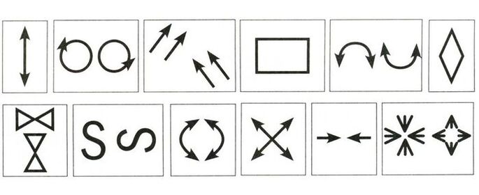 Figures for performing visual gymnastics with farsightedness